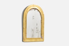 Italienischer Designer, Wandspiegel, Messing, Spiegelglas, Italien, ca. 1940er Jahre