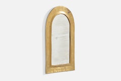 Italian Designer, Wall Mirror, Brass, Mirror Glass, Italy, c. 1940s
