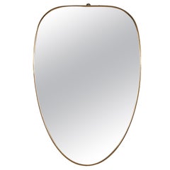 Italian Designer, Wall Mirror, Brass, Mirror Glass, Italy, c. 1940s