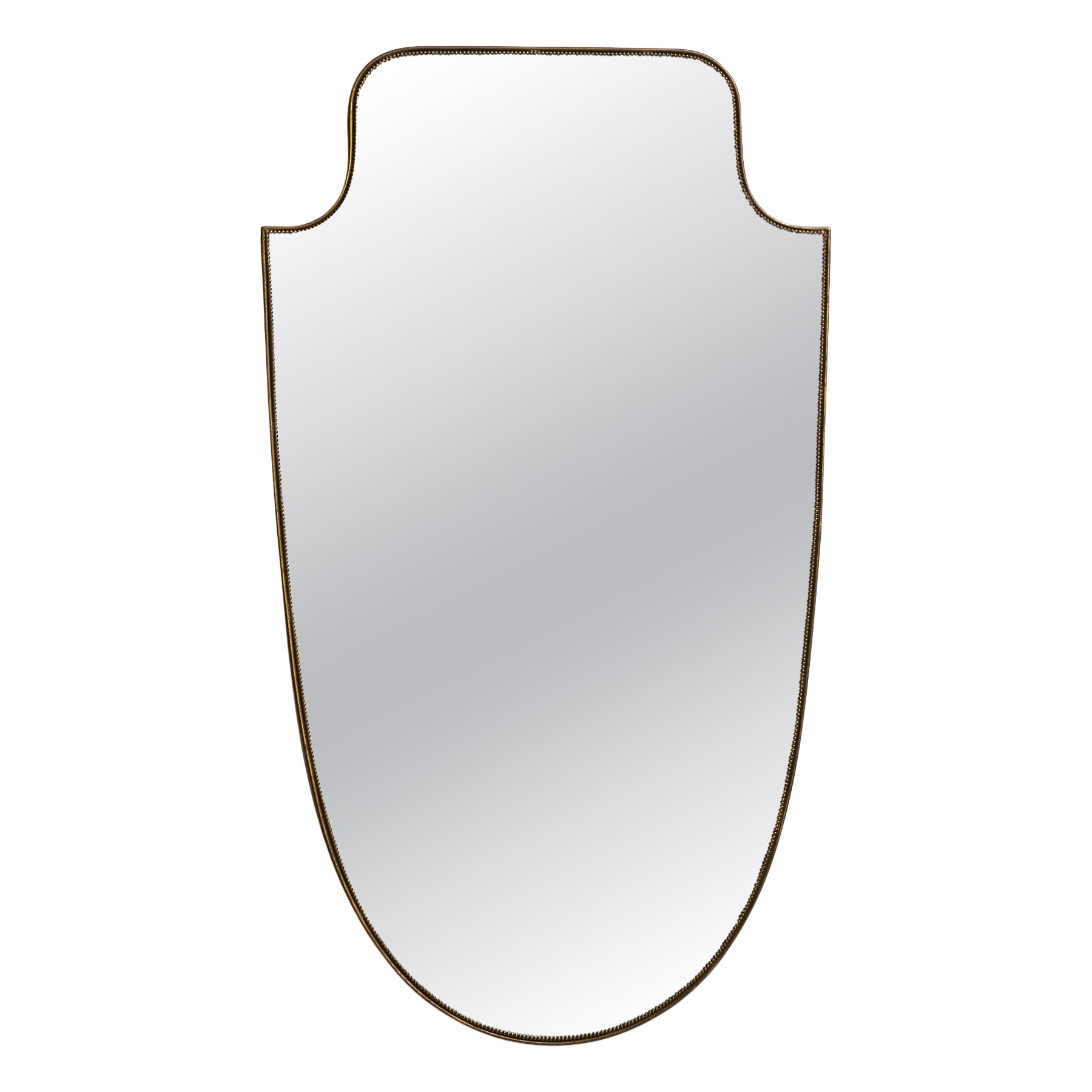 Italian Designer, Wall Mirror, Brass, Mirror Glass, Italy, C. 1940s
