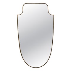 Italienischer Designer, Wandspiegel, Messing, Spiegelglas, Italien, ca. 1940er Jahre