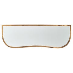 Italienischer Designer, Wandspiegel, Messing, Spiegelglas, Italien, ca. 1940er Jahre