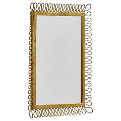 Italian Designer, Wall Mirror, Brass, Mirror Glass, Italy, c. 1940s