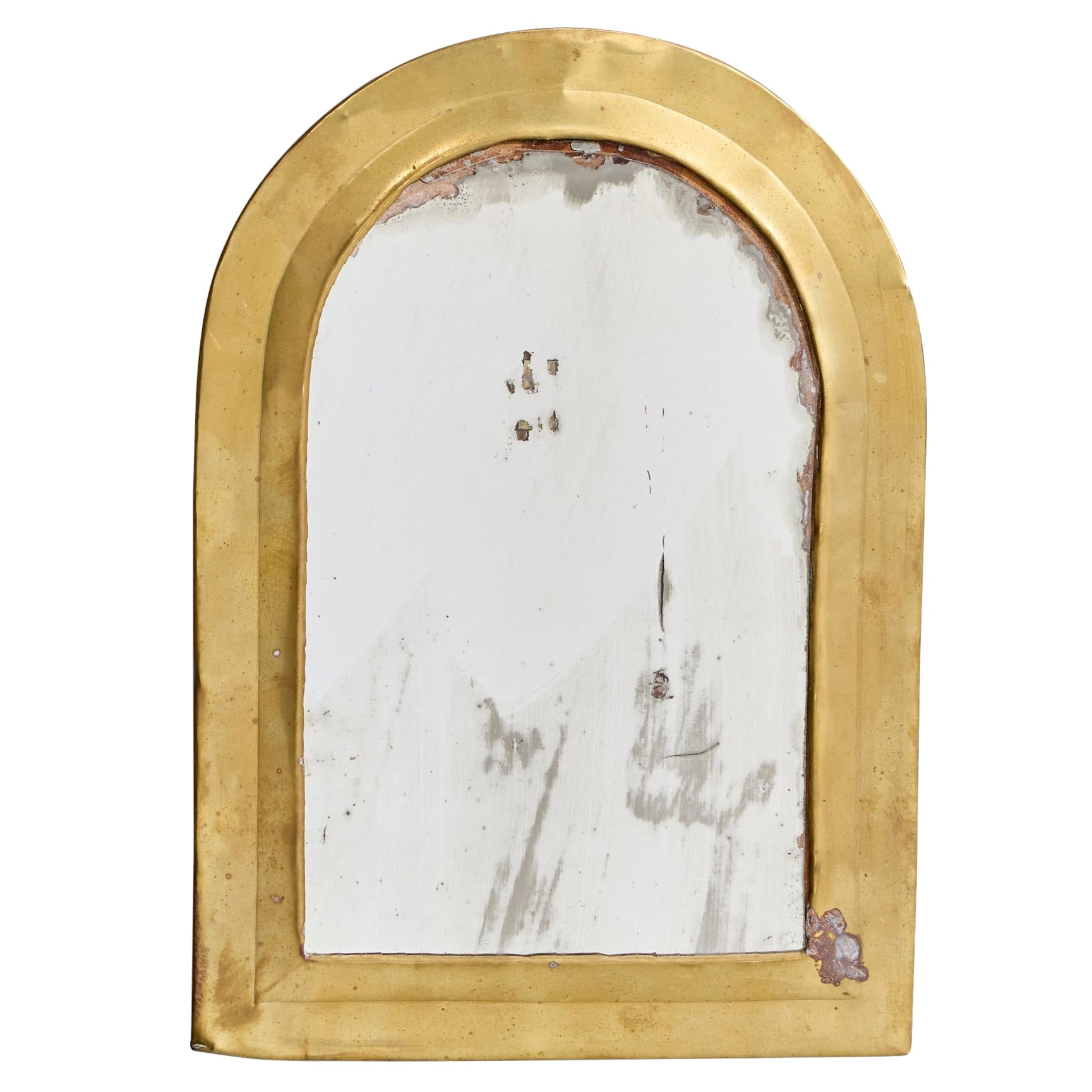 Italian Designer, Wall Mirror, Brass, Mirror Glass, Italy, c. 1940s