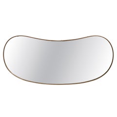 Italienischer Designer, Wandspiegel, Messing, Spiegelglas, Italien, ca. 1940er Jahre