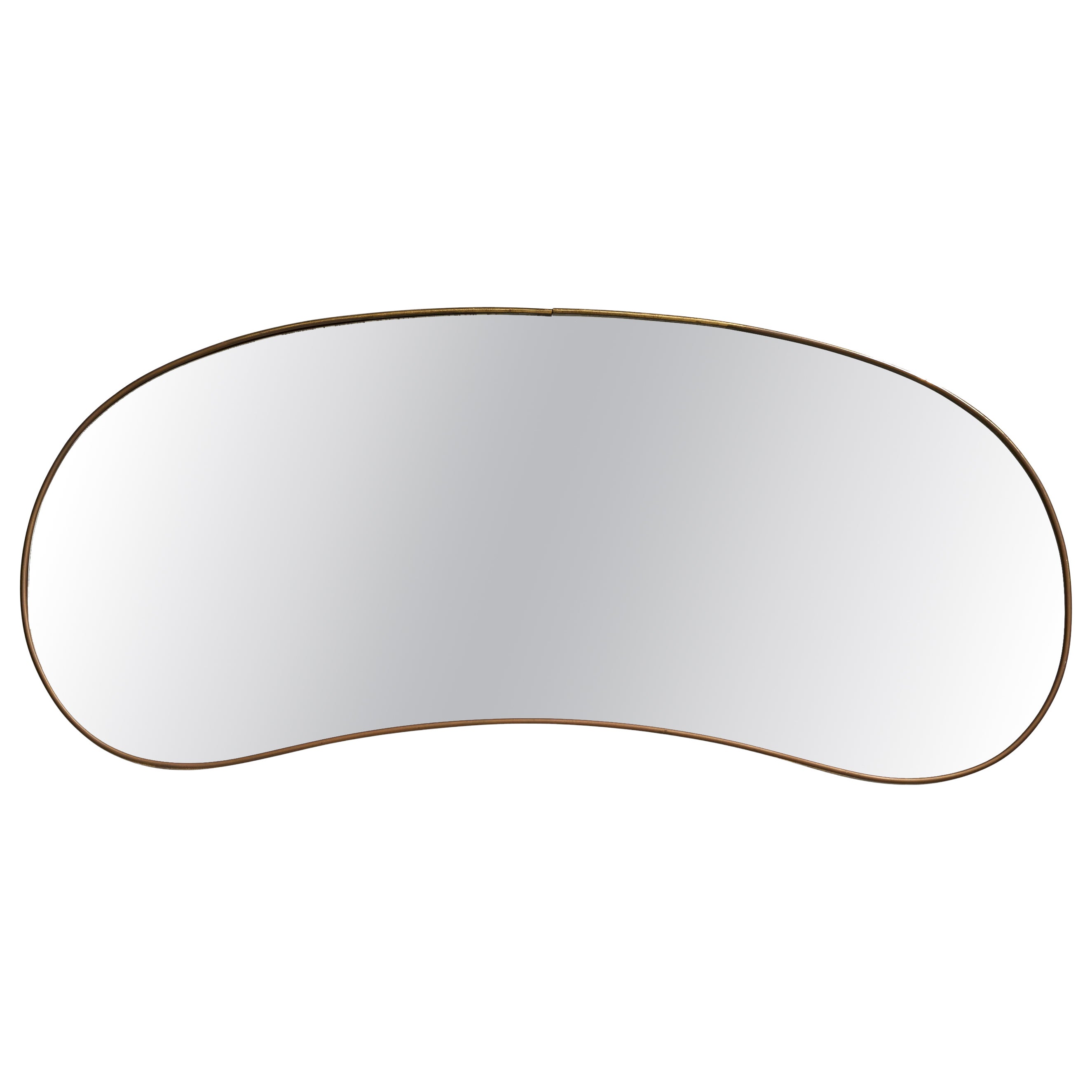 Italian Designer, Wall Mirror, Brass, Mirror Glass, Italy, c. 1940s