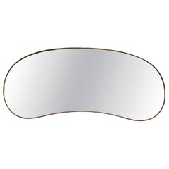 Italian Designer, Wall Mirror, Brass, Mirror Glass, Italy, c. 1940s