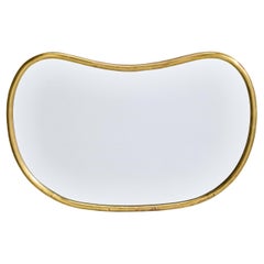 Italienischer Designer, Wandspiegel, Messing, Spiegelglas, Italien, ca. 1940er Jahre