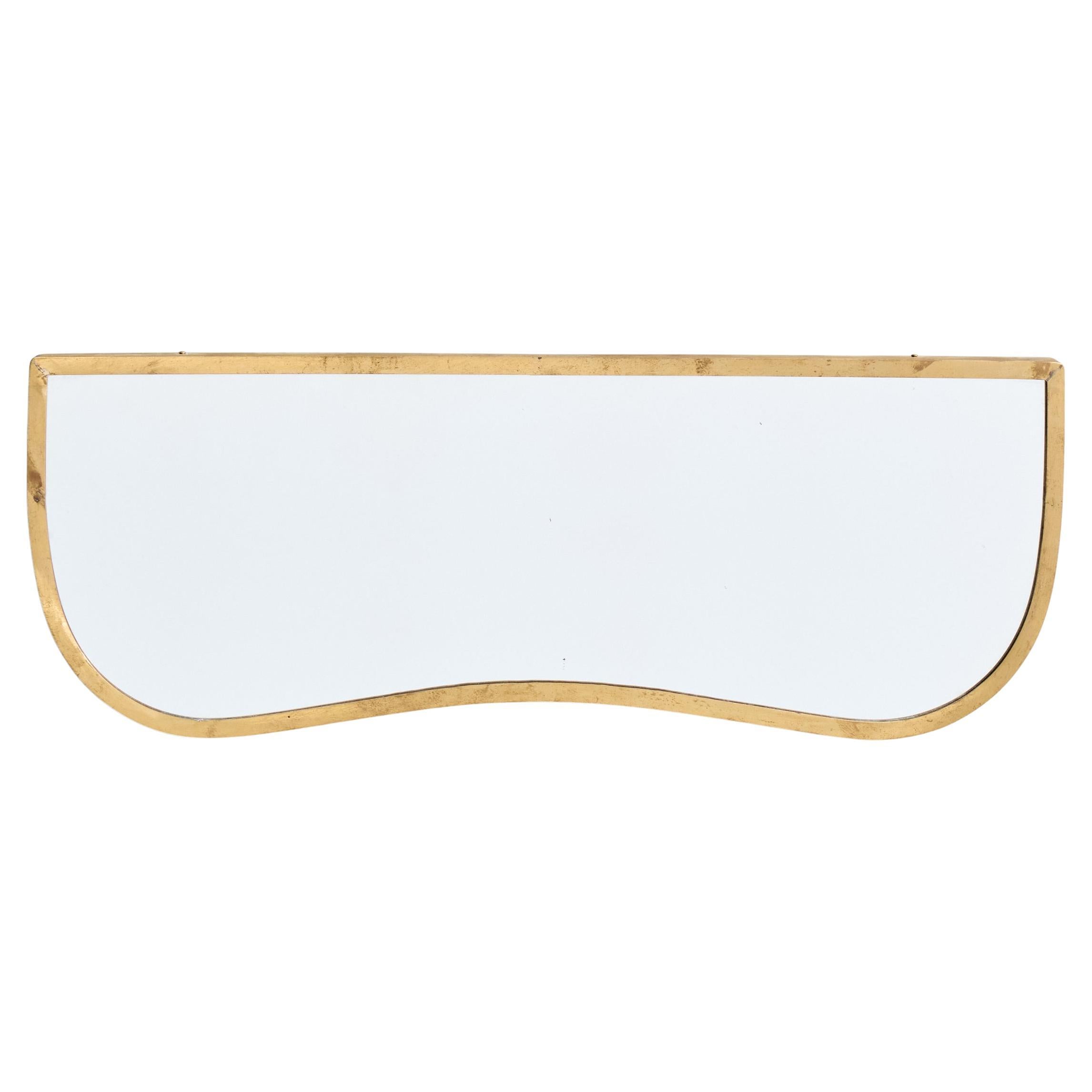 Italienischer italienischer Designer, Wandspiegel, Messing, Spiegelglas, Italien, ca. 1940er Jahre