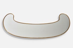 Specchio da parete di design italiano, ottone, vetro a specchio, Italia, 1940 ca.