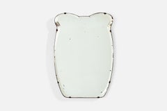 Italian Designer, Wall Mirror, Brass, Mirror Glass, Italy, c. 1940s