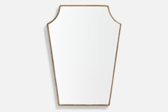 Italienischer italienischer Designer, Wandspiegel, Messing, Spiegelglas, Italien, um 1950