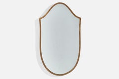 Italian Designer, Wall Mirror, Brass, Italy, C. 1950s
