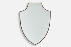 Italian Designer, Wall Mirror, Brass, Italy, c. 1950s