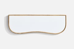 Italian Designer, Wall Mirror, Brass, Italy, c. 1950s