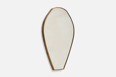 Italian Designer, Wall Mirror, Brass, Mirror Glass, Italy, c. 1950s