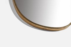 Italian Designer, Wall Mirror, Brass, Italy, c. 1950s