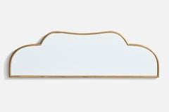 Italian Designer, Wall Mirror, Brass, Italy, C. 1950s