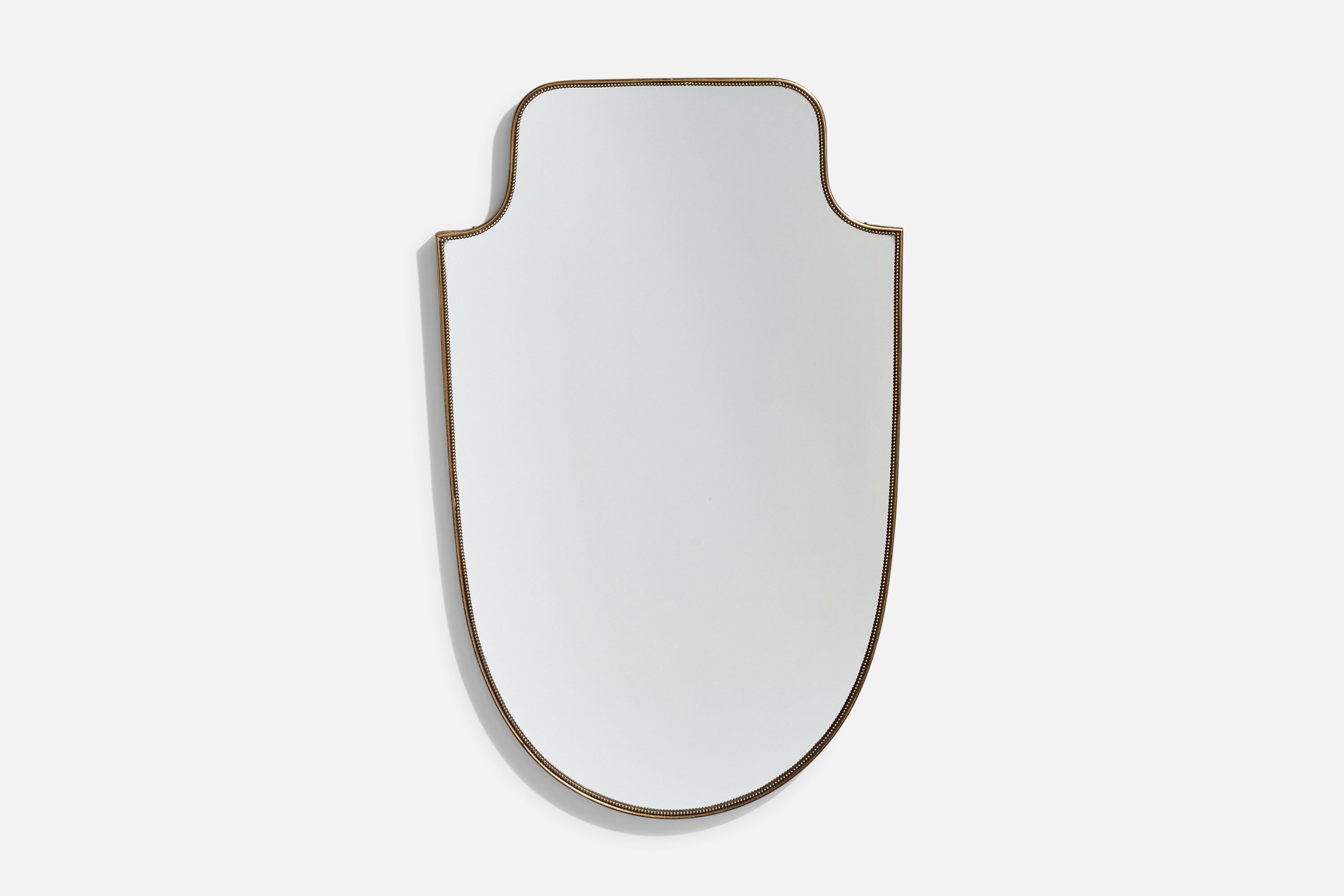 Italienischer italienischer Designer, Wandspiegel, Messing, Spiegelglas, Italien, um 1950