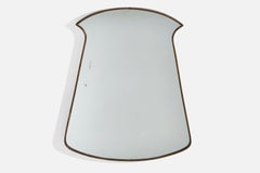 Italian Designer, Wall Mirror, Brass, Mirror Glass, Italy, c. 1950s