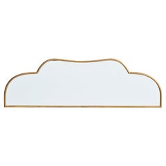 Italienischer Designer, Wandspiegel, Messing, Spiegelglas, Italien, ca. 1950er Jahre