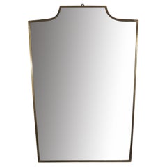 Italian Designer, Wall Mirror, Brass, Mirror, Italy, 1940s