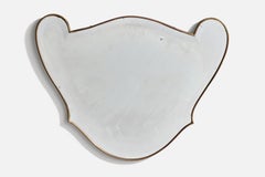 Designer italien, miroir mural, laiton, miroir, Italie, vers 1940