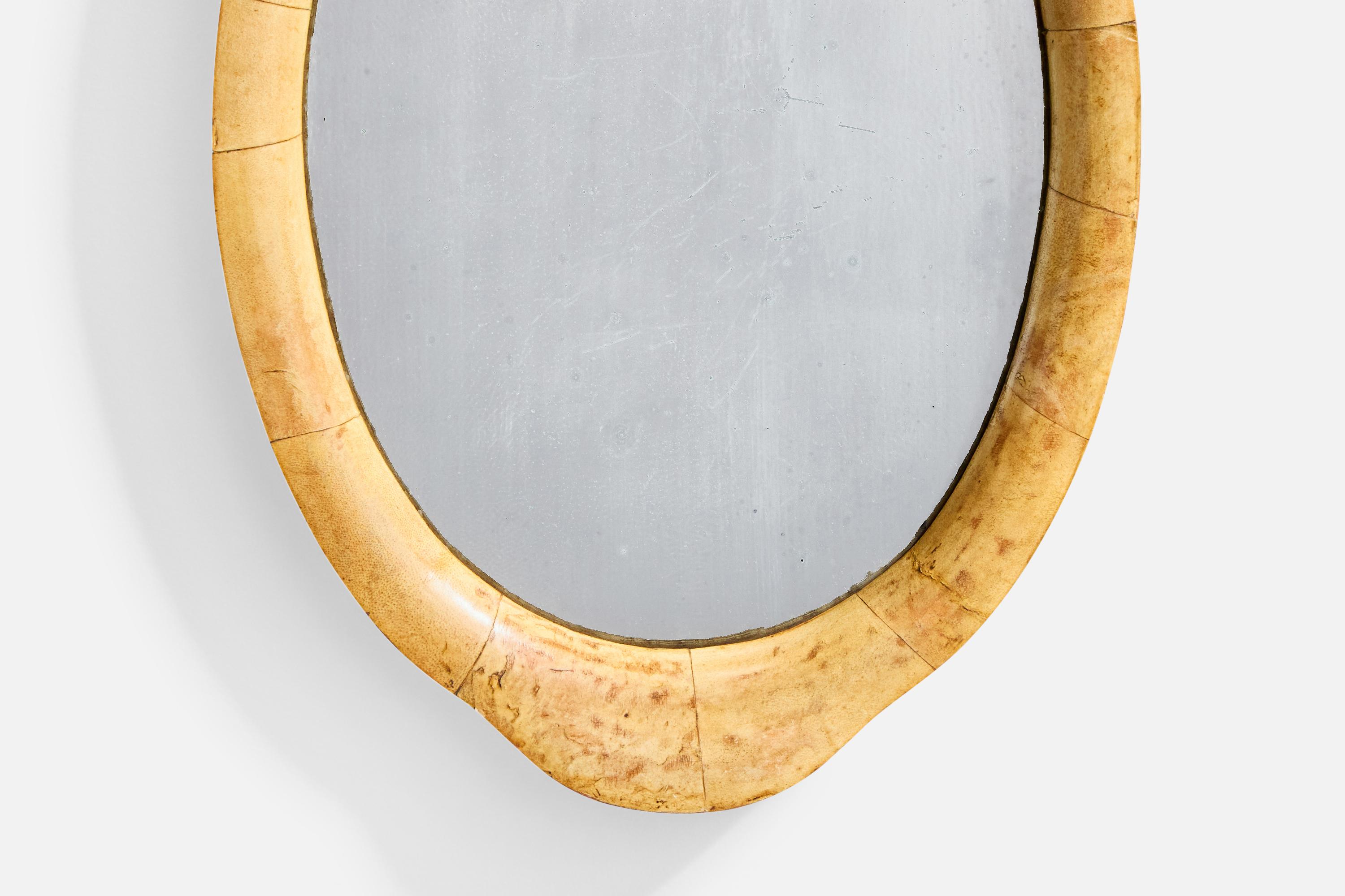 Italienischer Designer, Wandspiegel, Wurzelholz, Italien, 1940er Jahre im Angebot 1