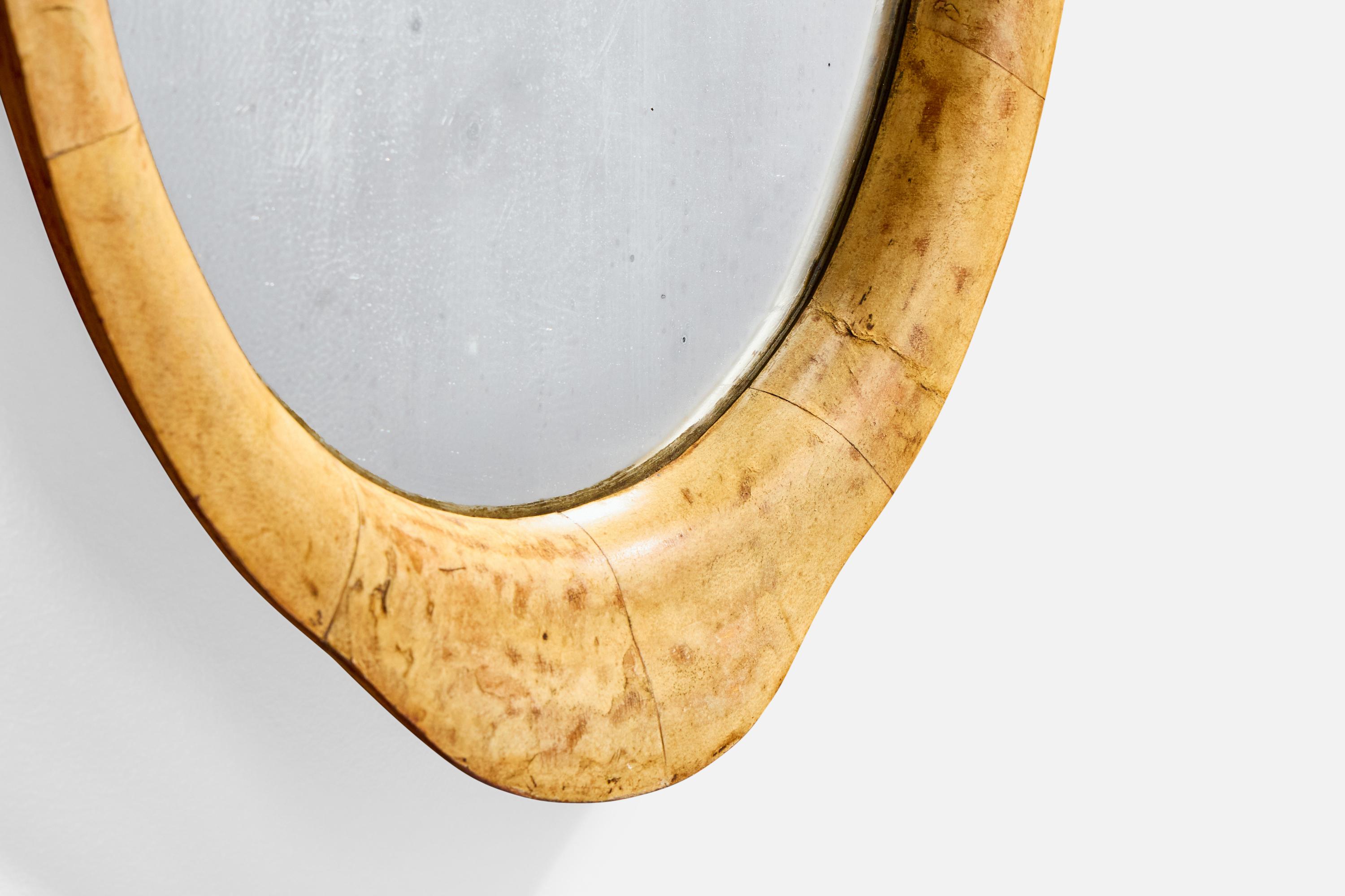 Italienischer Designer, Wandspiegel, Wurzelholz, Italien, 1940er Jahre im Angebot 2