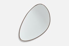 Specchio da parete di design italiano, rame, vetro a specchio, Italia, anni '50