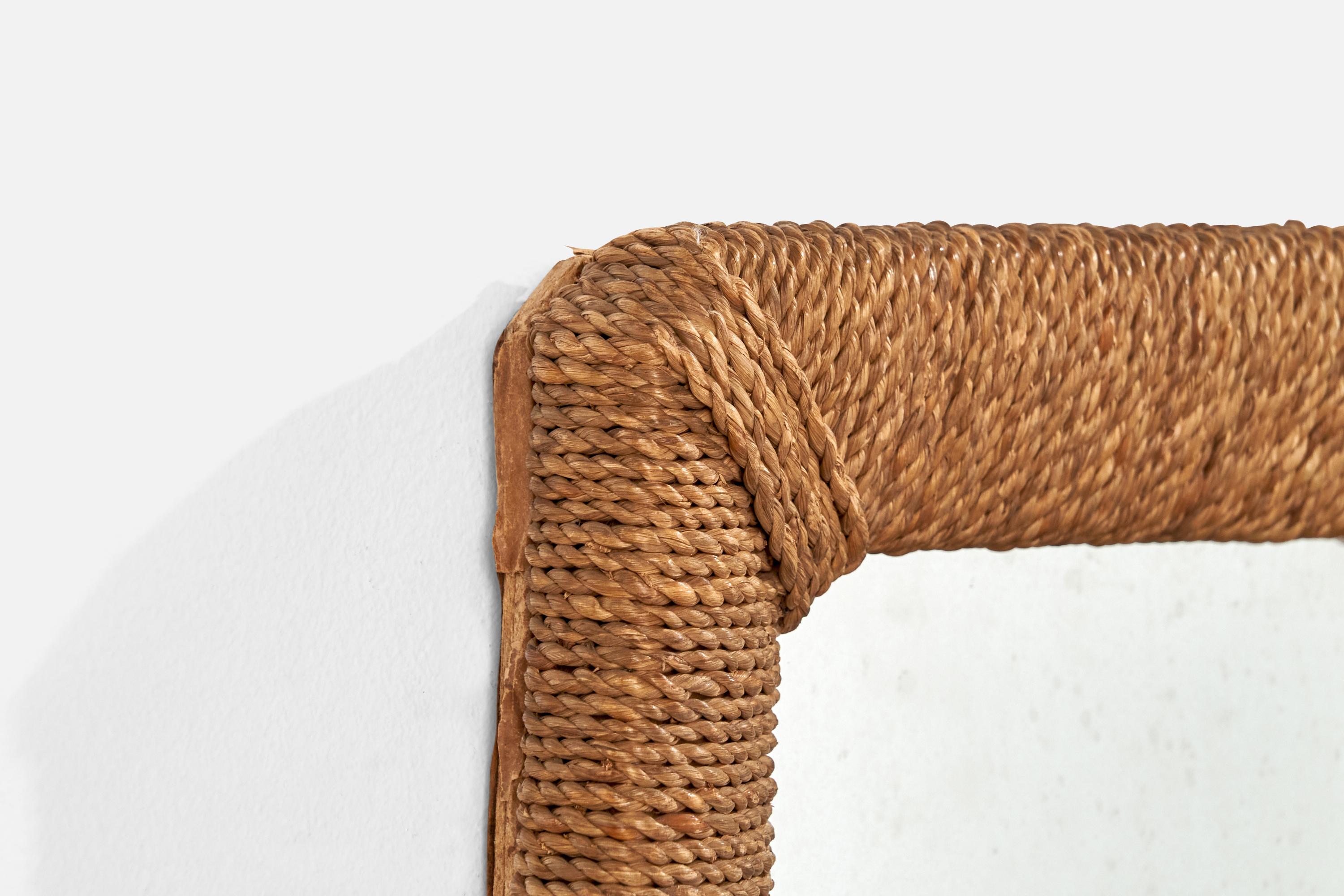 Diseñador italiano, Espejo de pared, Cordón, Italia, años 40 en Bueno estado para la venta en High Point, NC