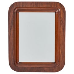 Italian Designer, Wall Mirror, Dark-Stained Wood, Italy, 1940s