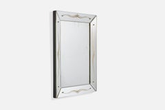 Diseñador italiano, Espejo de pared, Cristal, Acrílico, Italia, Años 50