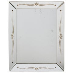 Diseñador italiano, Espejo de pared, Cristal, Acrílico, Italia, Años 50