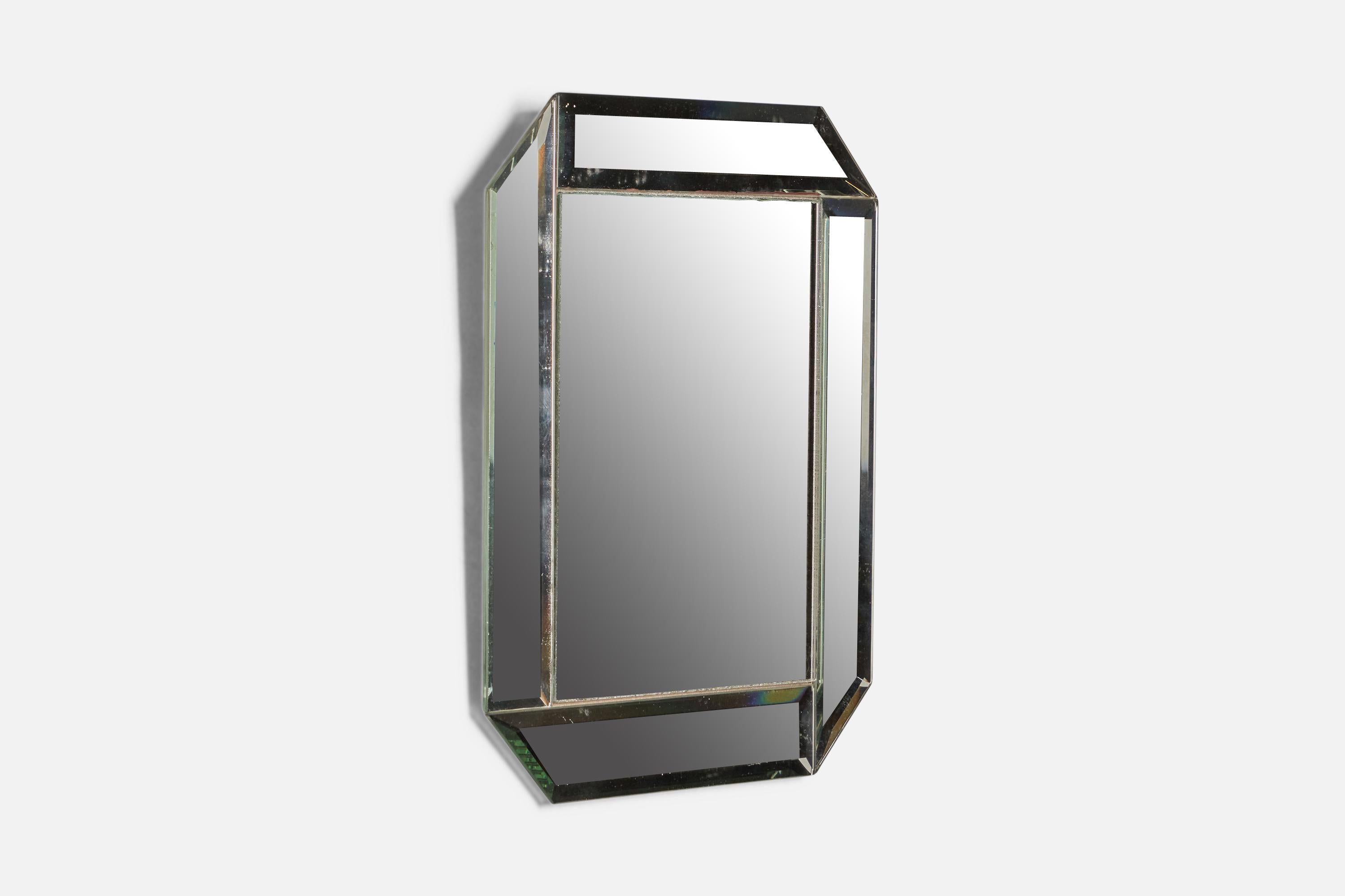 Mid-20th Century Italian Designer, Wall Mirror, Glass, Italy, 1960s For Sale