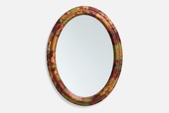 Italian Designer, Wall Mirror, Hand-Painted Wood, Mirror Glass, Italy, C. 1950s