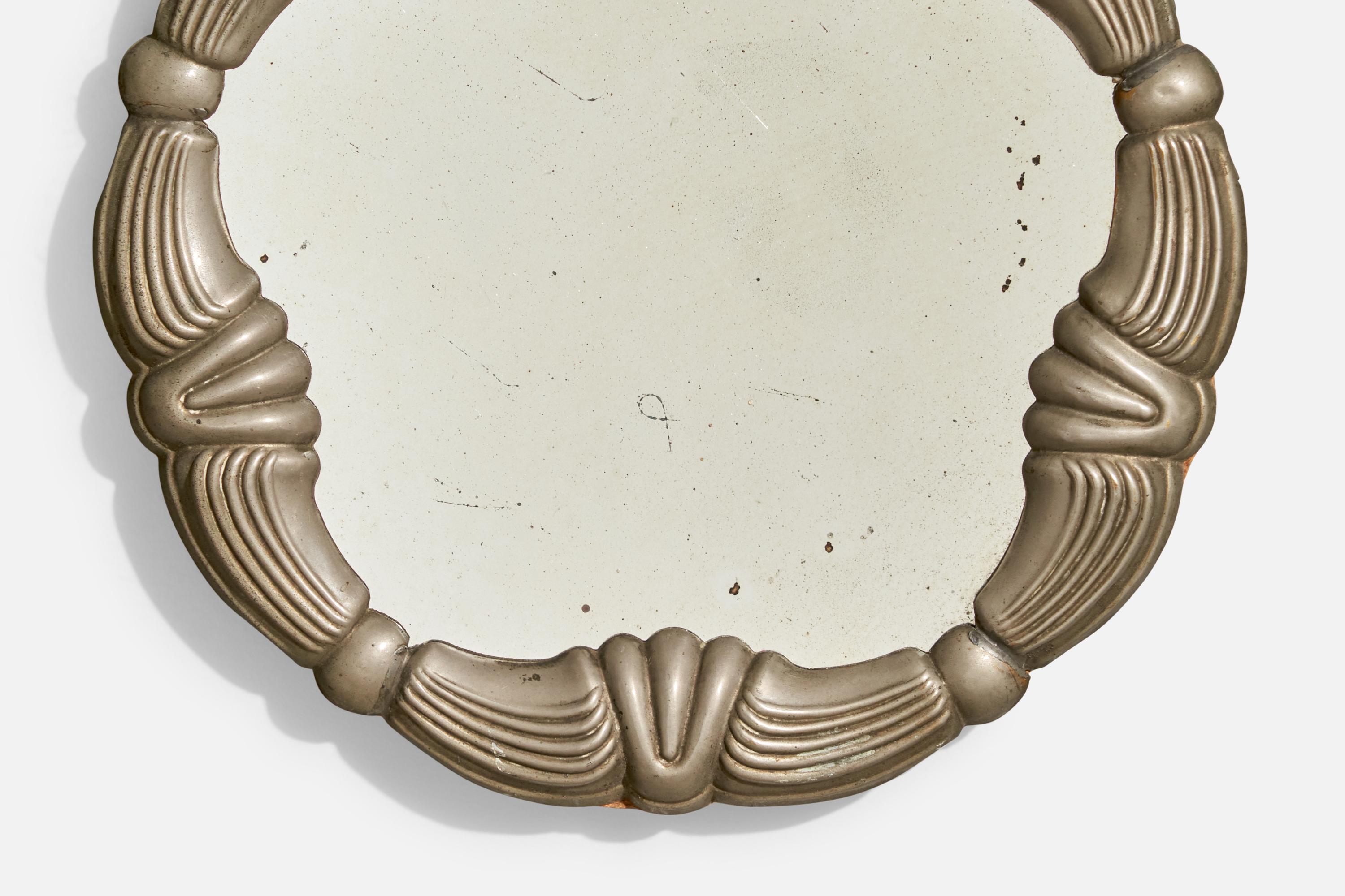Italian Designer, Wall Mirror, Metal, Italy, 1930s 2