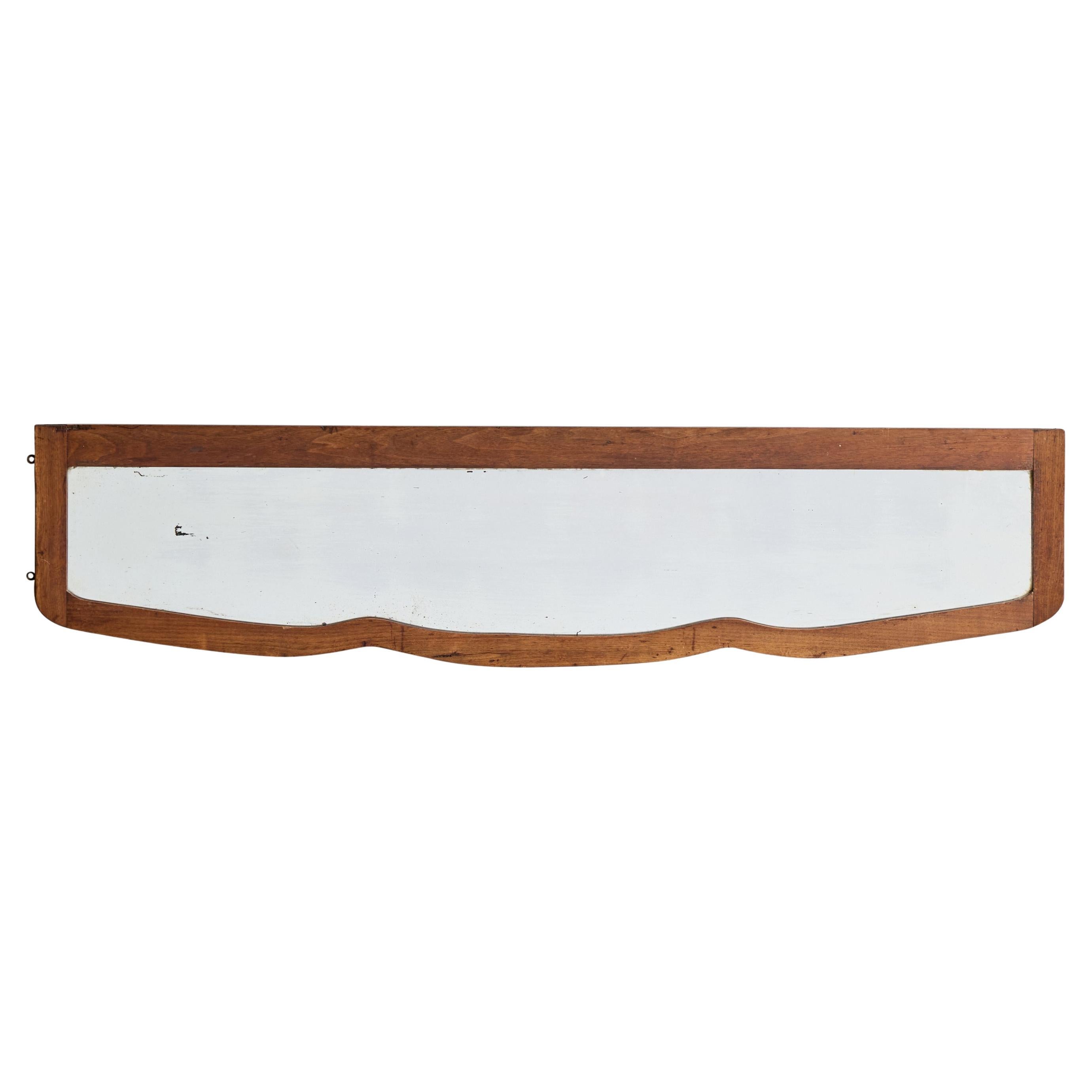 Italienischer Designer, Wandspiegel, Eiche, Spiegelglas, Italien, 1940er Jahre