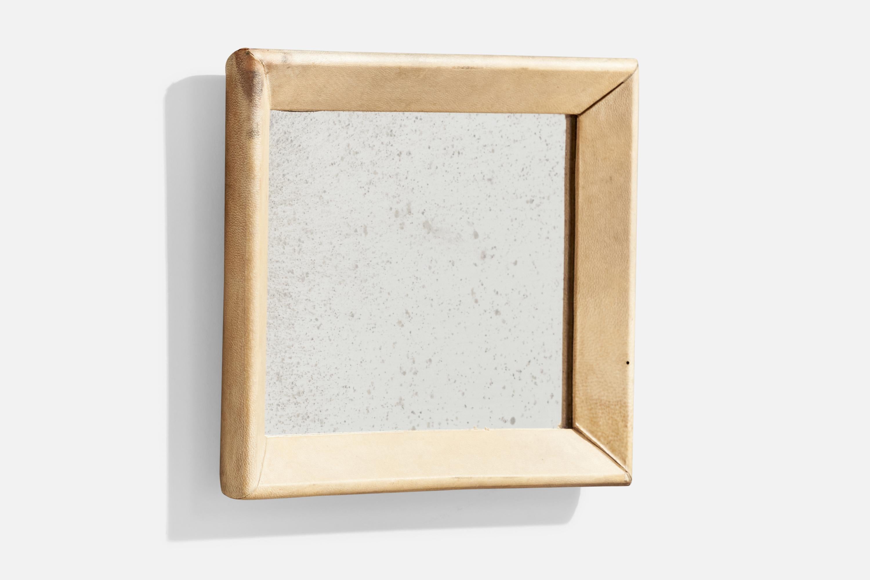 Diseñador italiano, Espejo de pared, Pergamino, Italia, Años 30 Art Decó en venta