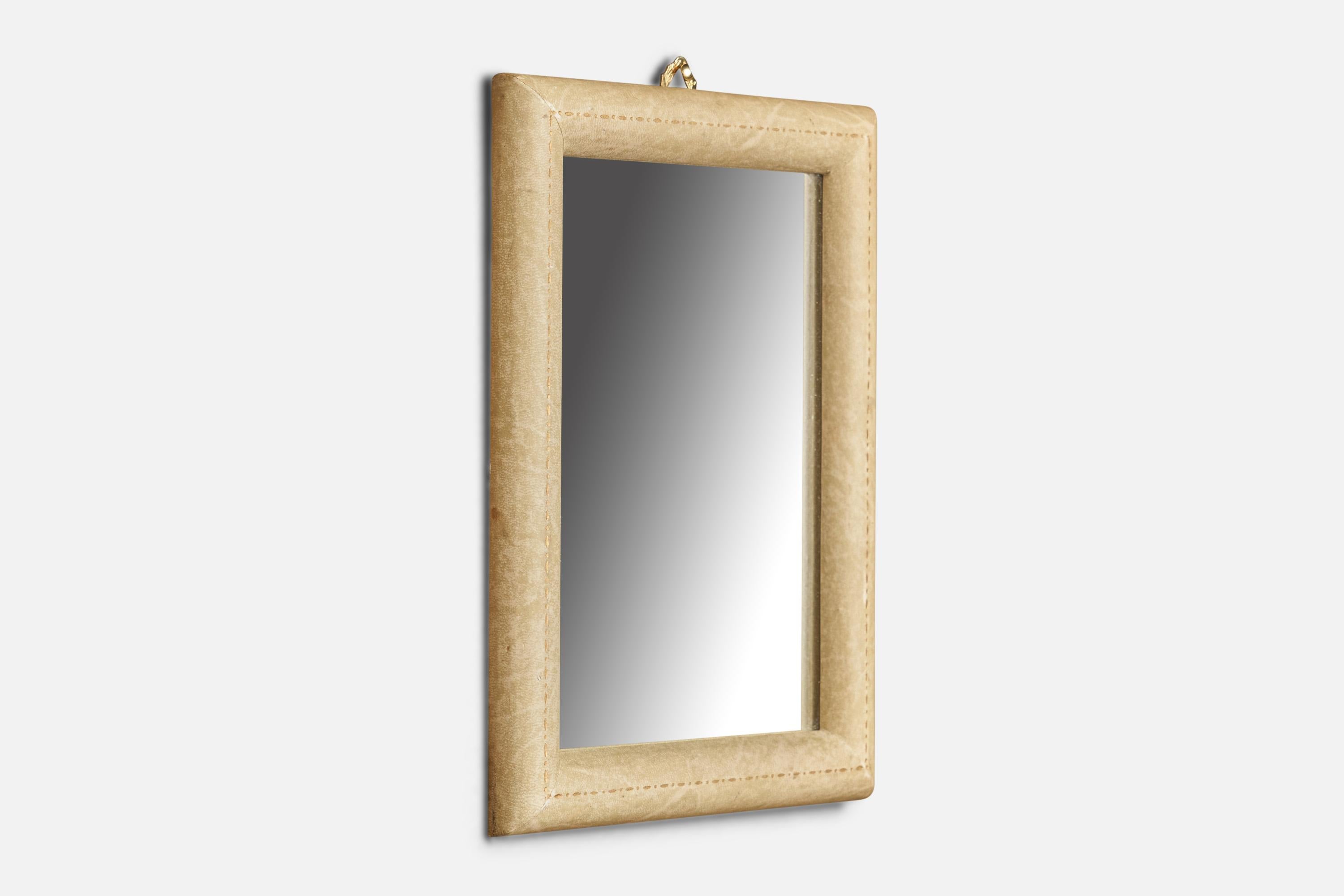 Italian Designer, Wall Mirror, Parchment Paper, Italy, 1940s For Sale 1
