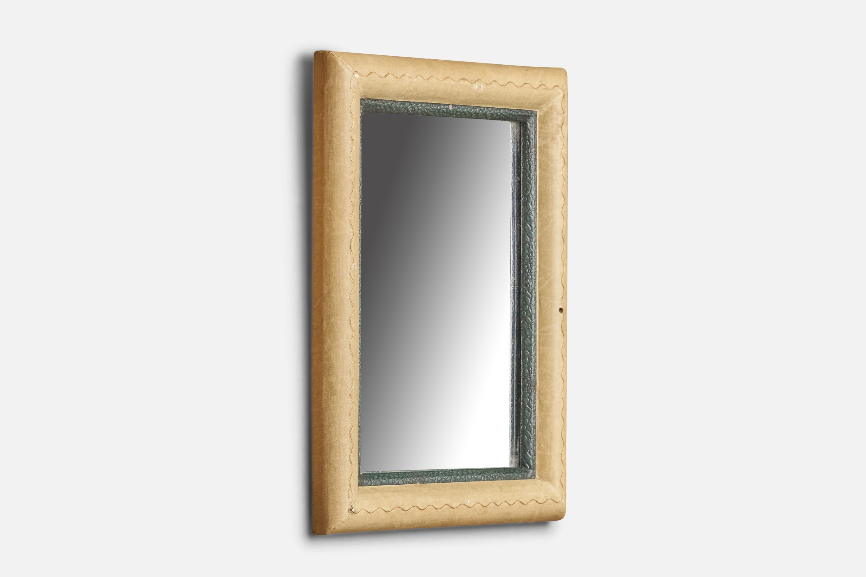 Italian Designer, Wall Mirror, Parchment Paper, Italy, 1940s For Sale 1