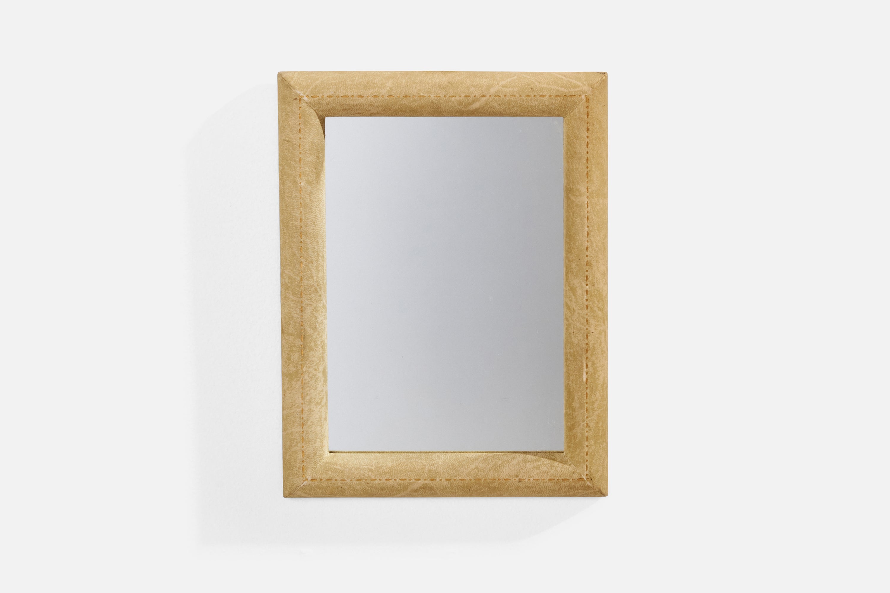 Diseñador italiano, Espejo de pared, Papel pergamino, Italia, años 40