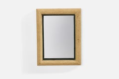 Diseñador italiano, Espejo de pared, Papel pergamino, Italia, años 40