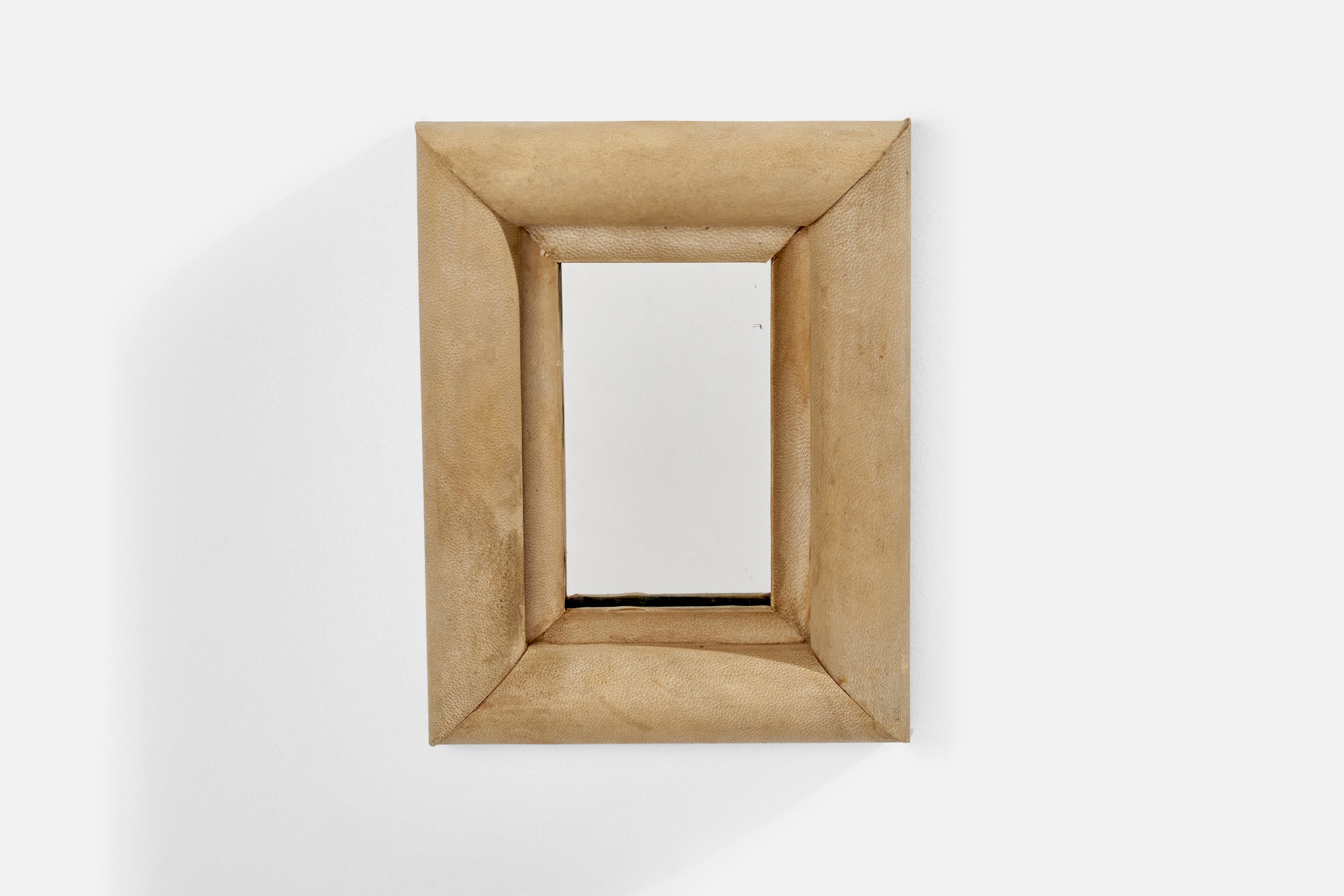 Italian Designer, Wall Mirror, Shagreen, Mirror Glass, Italy, 1940s