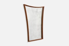 Specchio da parete di design italiano, Wood, Italia, anni '1940