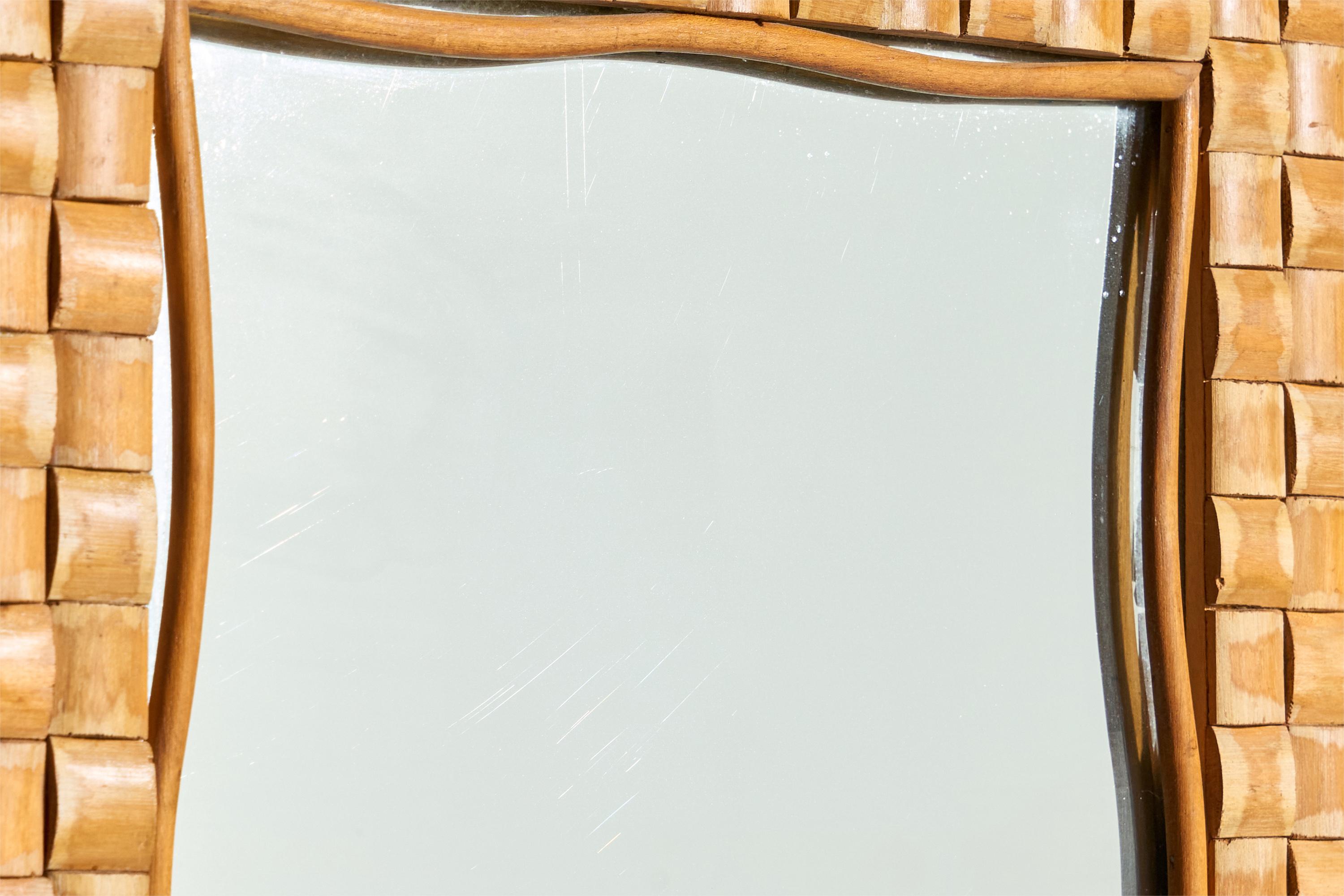Designer italien, miroir mural, bois, Italie, années 1940 en vente 2