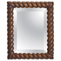 Italienischer Designer, Wandspiegel, Holz, Italien, 1940er-Jahre