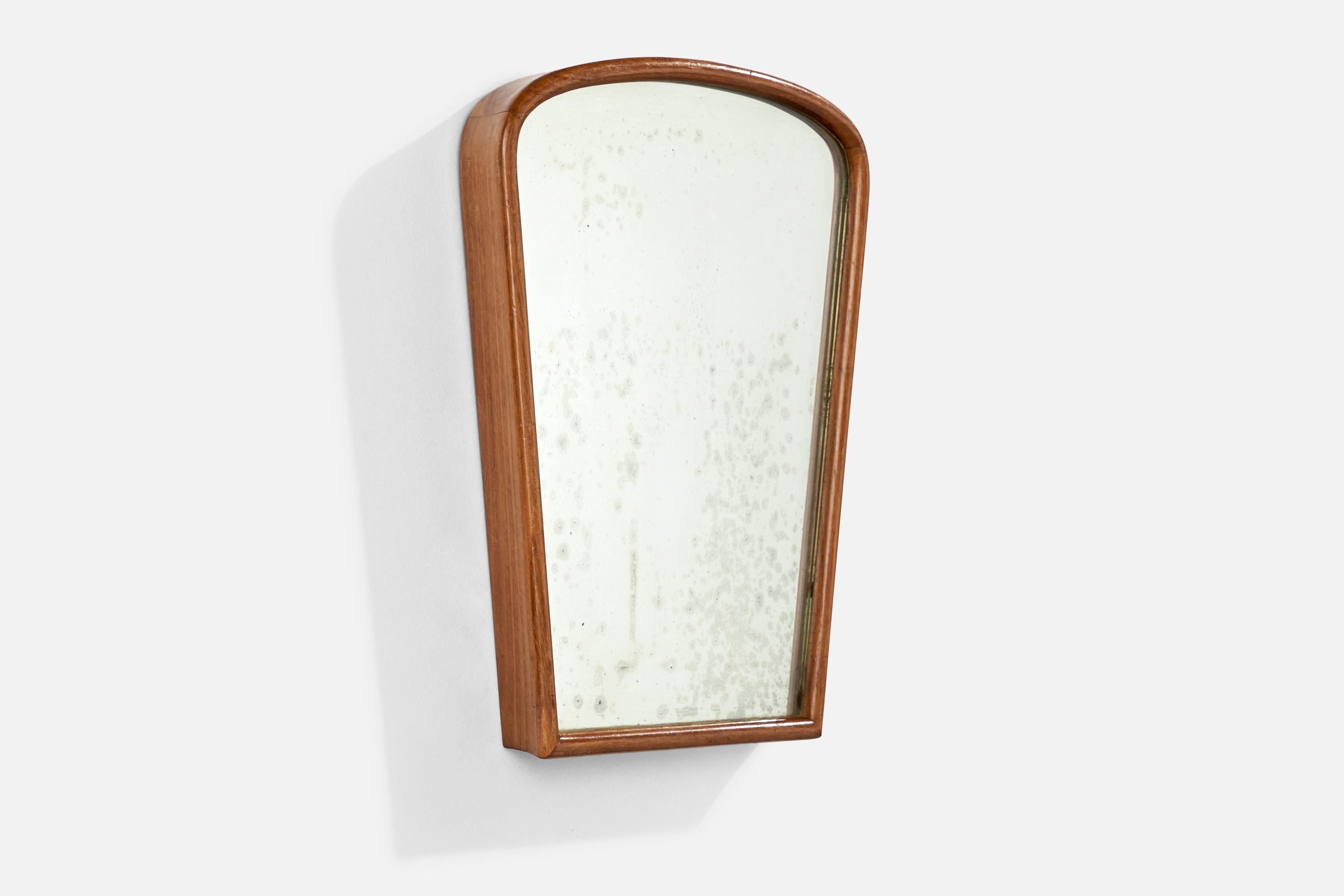 Italienischer Designer, Wandspiegel, Holz, Italien, 1950er-Jahre im Zustand „Gut“ im Angebot in High Point, NC