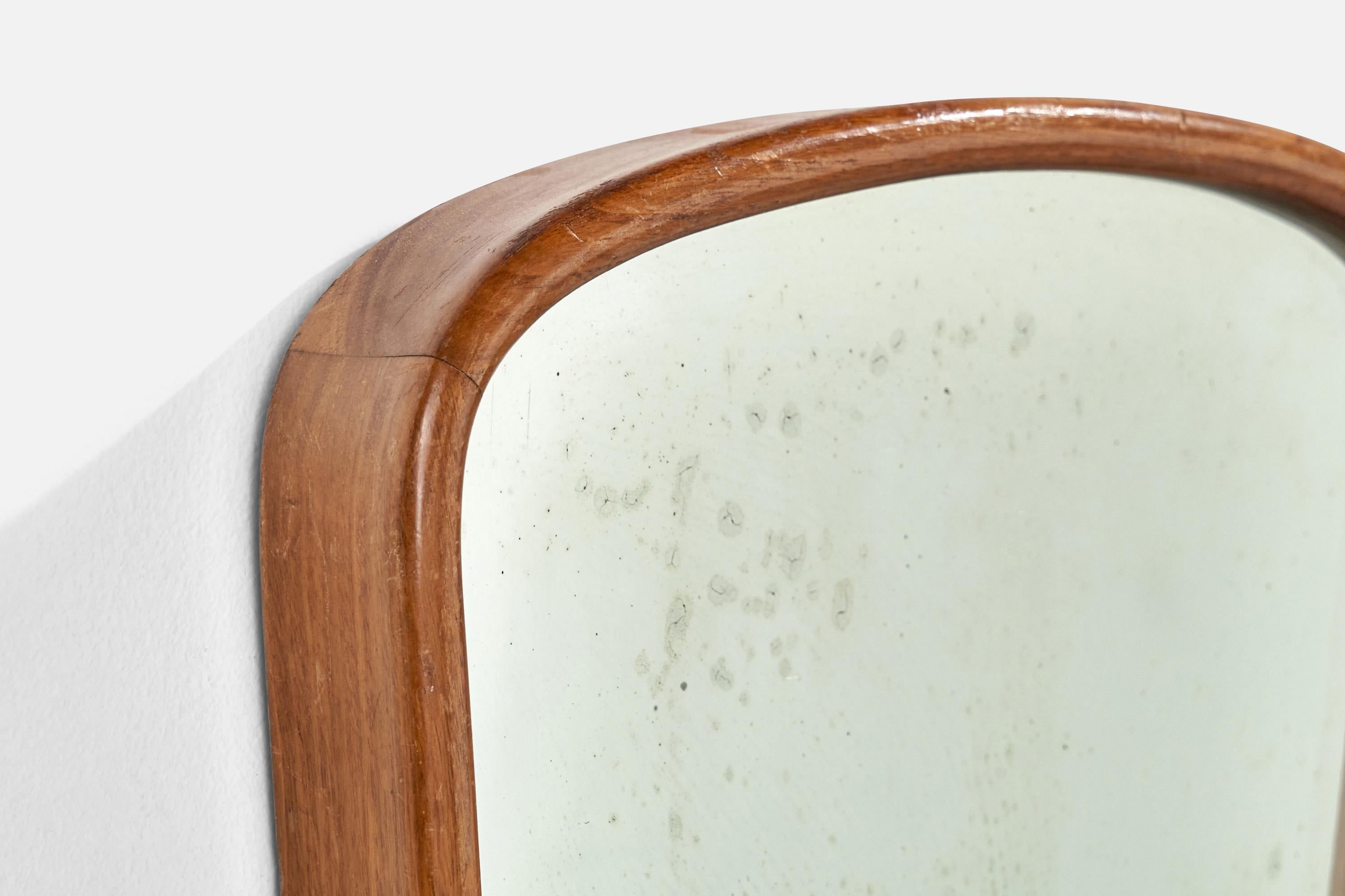 Italienischer Designer, Wandspiegel, Holz, Italien, 1950er-Jahre (Mitte des 20. Jahrhunderts) im Angebot