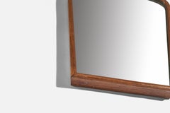 Italienischer Designer, Wandspiegel, Holz, Italien, 1950er-Jahre
